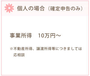 個人の場合（確定申告のみ）